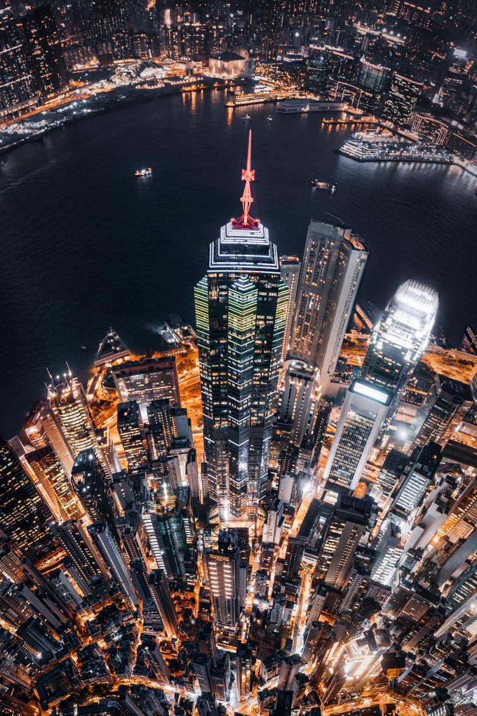 香港城市景觀（2019年3月27日攝，無人機(jī)照片）。